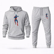Men's The Atom Hoodie Joggers Set - Grey digital placement mockup