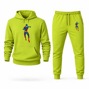 Men's The Atom Hoodie Joggers Set - Lime Green digital placement mockup