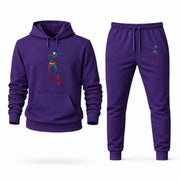 Men's The Atom Hoodie Joggers Set - Purple digital placement mockup