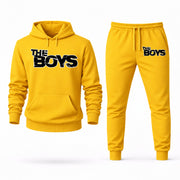 Men's The Boys Hoodie Joggers Set - Yellow digital placement mockup