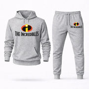 Men's The Incredibles Hoodie Joggers Set - Grey digital placement mockup
