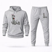 Men's The Jetsons Hoodie Joggers Set - Grey digital placement mockup