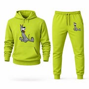 Men's The Jetsons Hoodie Joggers Set - Lime Green digital placement mockup