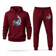 Men's The Legend of Korra Hoodie Joggers Set - Burgundy digital placement mockup