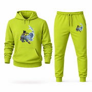 Men's The Legend of Korra Hoodie Joggers Set - Lime Green digital placement mockup