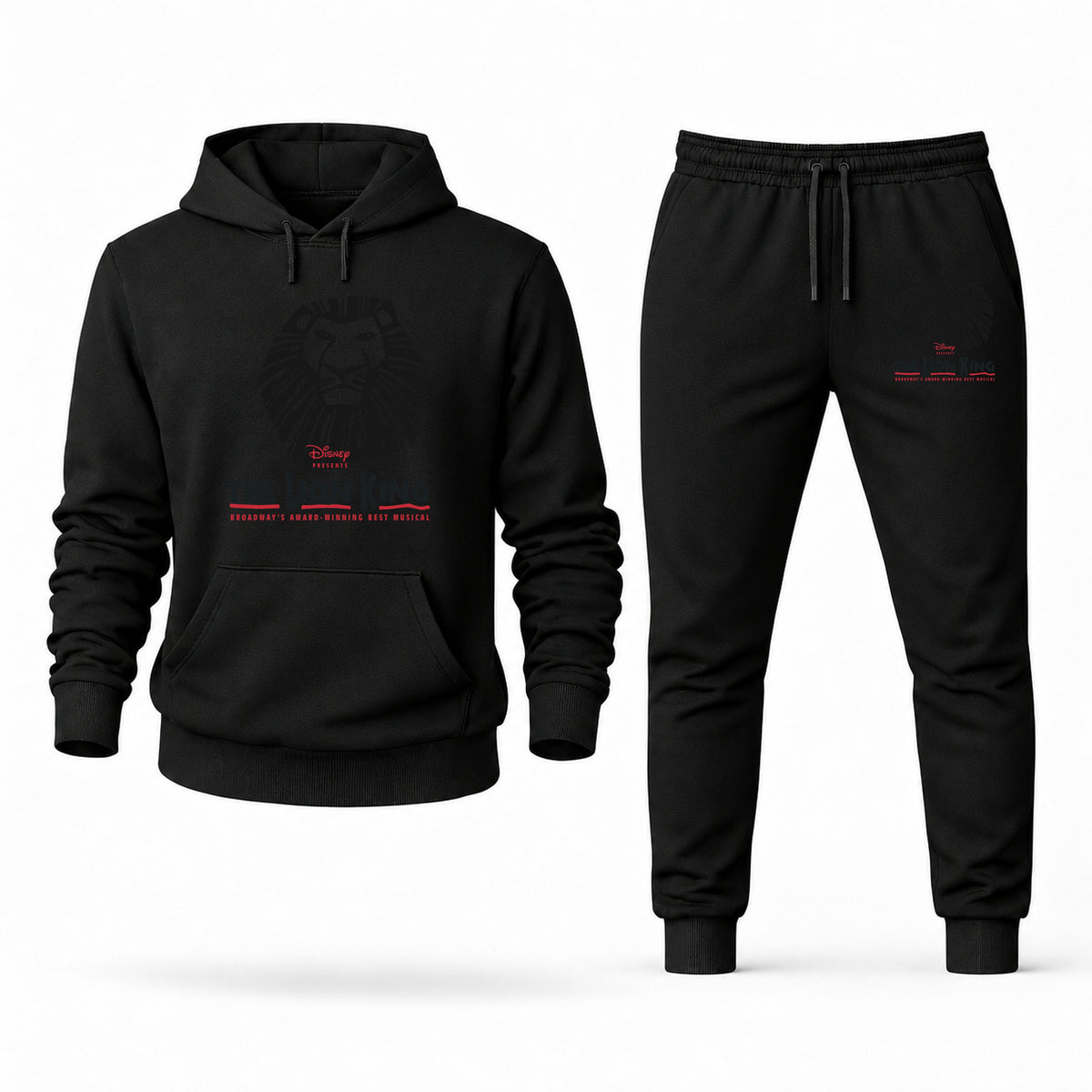 Men's The Lion King Hoodie Joggers Set - Black digital placement mockup