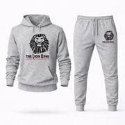 Men's The Lion King Hoodie Joggers Set - Grey digital placement mockup