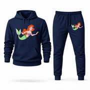 Men's The Little Mermaid Hoodie Joggers Set - Navy digital placement mockup