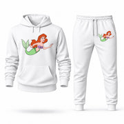 Men's The Little Mermaid Hoodie Joggers Set - White digital placement mockup