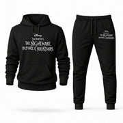 Men's The Nightmare Before Christmas Hoodie Joggers Set - Black digital placement mockup