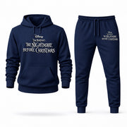 Men's The Nightmare Before Christmas Hoodie Joggers Set - Navy digital placement mockup