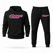 Men's The Powerpuff Girls Hoodie Joggers Set - Black digital placement mockup