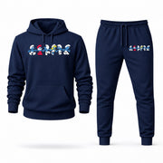 Men's The Smurfs Hoodie Joggers Set - Navy digital placement mockup