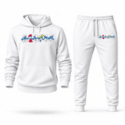 Men's The Smurfs Hoodie Joggers Set - White digital placement mockup