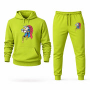 Men's Thor Hoodie Joggers Set - Lime Green digital placement mockup