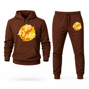 Men's Tigger Hoodie Joggers Set - Brown digital placement mockup