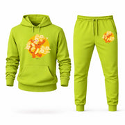 Men's Tigger Hoodie Joggers Set - Lime Green digital placement mockup