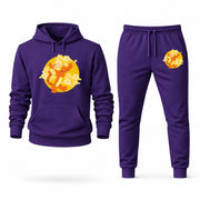 Men's Tigger Hoodie Joggers Set - Purple digital placement mockup