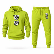 Men's Transformers Autobot & Decepticon Hoodie Joggers Set - Lime Green digital placement mockup