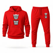 Men's Transformers Autobot & Decepticon Hoodie Joggers Set - Red digital placement mockup