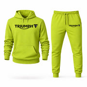 Men's Triumph Hoodie Joggers Set - Lime Green digital placement mockup