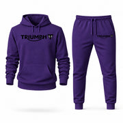 Men's Triumph Hoodie Joggers Set - Purple digital placement mockup