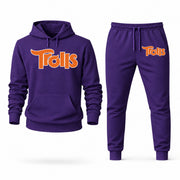 Men's Trolls Hoodie Joggers Set - Purple digital placement mockup