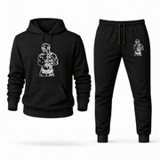 Men's Tupac Hoodie Joggers Set - Black digital placement mockup