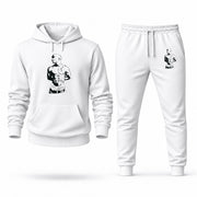 Men's Tupac Hoodie Joggers Set - White digital placement mockup