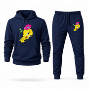 Men's Tweety Hoodie Joggers Set - Navy digital placement mockup