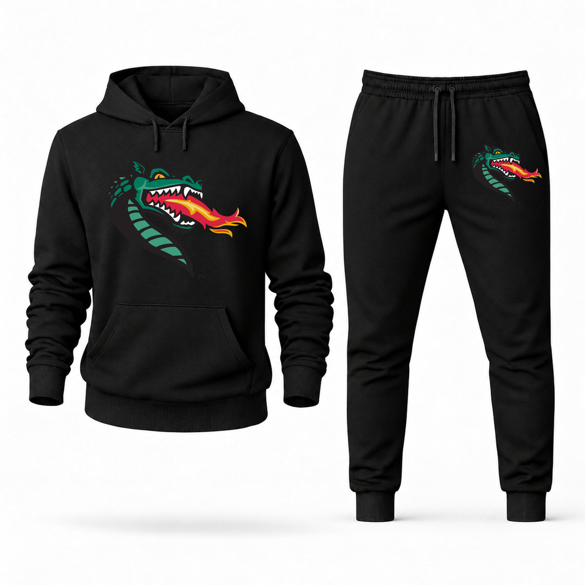 Men's UAB Hoodie Joggers Set - Black digital placement mockup