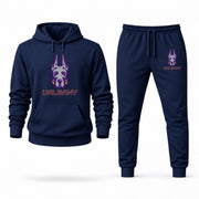 Men's UAlbany Hoodie Joggers Set - Navy digital placement mockup