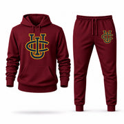 Men's UC Irvine Hoodie Joggers Set - Burgundy digital placement mockup