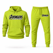 Men's Ultron Hoodie Joggers Set - Lime Green digital placement mockup