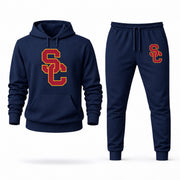 Men's USC Hoodie Joggers Set - Navy digital placement mockup