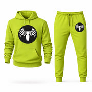 Men's Venom Hoodie Joggers Set - Lime Green digital placement mockup