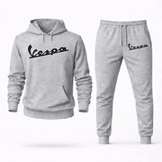 Men's Vespa Hoodie Joggers Set - Grey digital placement mockup