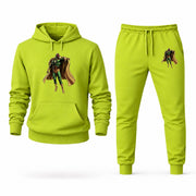 Men's Vision Hoodie Joggers Set - Lime Green digital placement mockup
