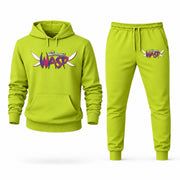Men's Wasp Hoodie Joggers Set - Lime Green digital placement mockup