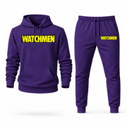Men's Watchmen Hoodie Joggers Set - Purple digital placement mockup