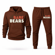 Men's We Bare Bears Hoodie Joggers Set - Brown digital placement mockup