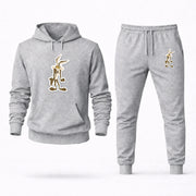 Men's Wile E Coyote Hoodie Joggers Set - Grey digital placement mockup