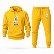 Men's Wile E Coyote Hoodie Joggers Set - Yellow digital placement mockup