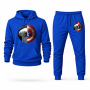 Men's Winter Soldier Hoodie Joggers Set - Blue digital placement mockup