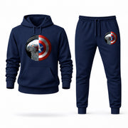 Men's Winter Soldier Hoodie Joggers Set - Navy digital placement mockup
