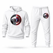 Men's Winter Soldier Hoodie Joggers Set - White digital placement mockup