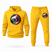 Men's Winter Soldier Hoodie Joggers Set - Yellow digital placement mockup