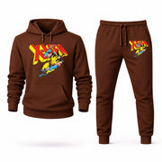 Men's Wolverine Hoodie Joggers Set - Brown digital placement mockup