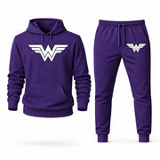 Men's Wonder Woman Hoodie Joggers Set - Purple digital placement mockup