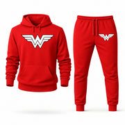 Men's Wonder Woman Hoodie Joggers Set - Red digital placement mockup